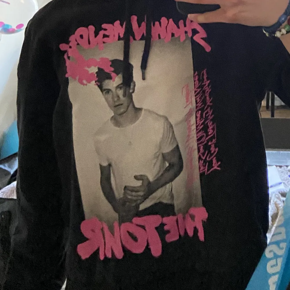 Säljer denna Shawn Mendes tröja då den blivit lite liten. Den är från HM och i bra skick  Skriv gärna för fler bilder och pris kan diskuteras. Hoodies.