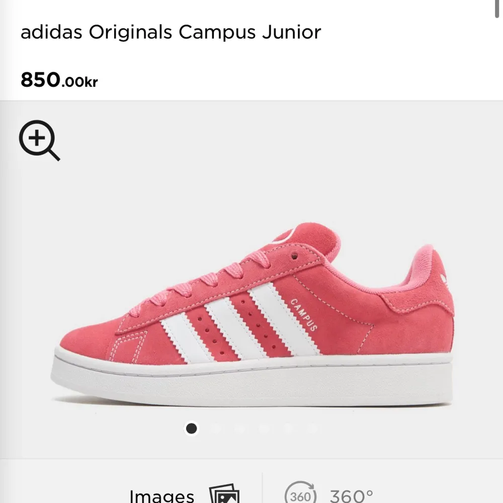 Säljer ett par helt nya adidas campus rosa i storlek 38, 2/3.( slutsålda ) Beställde två par skor i olika storlekar och var för komplicerat att skcika tillbaka så dom är helt nya i sin låda.Dom är skit coola! Du får även me vita skosnören850kr plus frakt . Skor.
