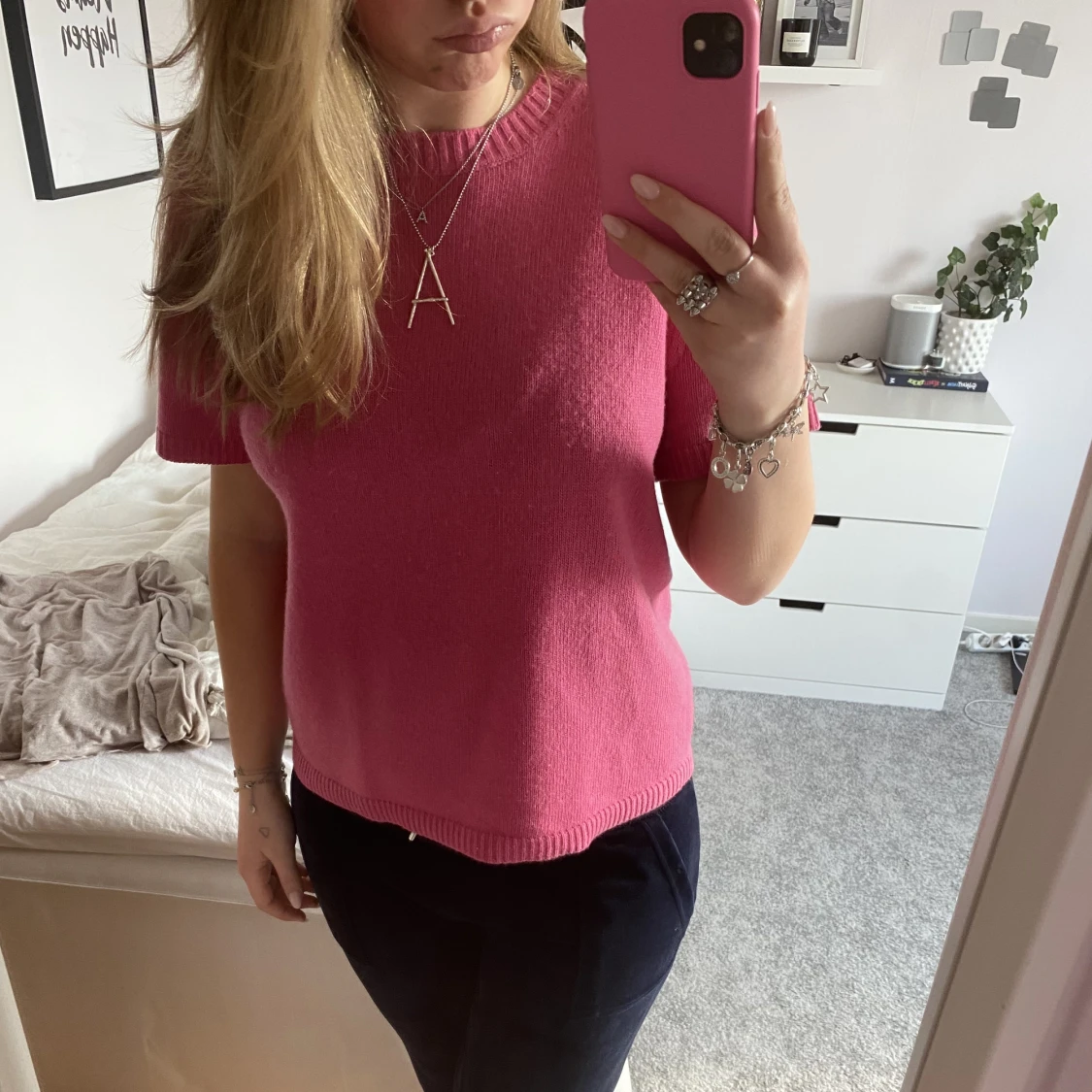 Stickad Rosa Kashmir Soft Goat Tröja - 91