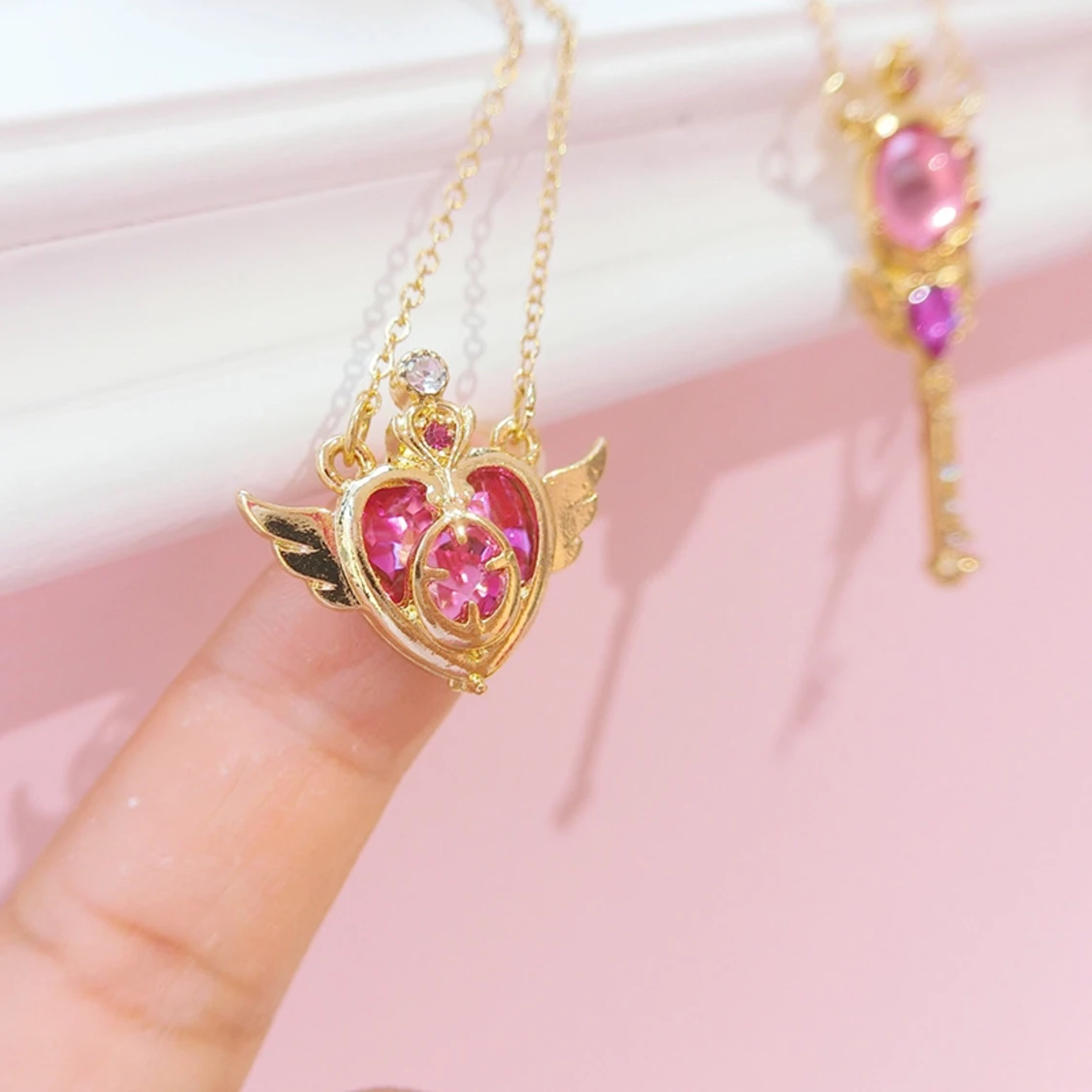 Sailor Moon halsband, kawaii halsband, anime, halsband med hjärta och vingar - 91