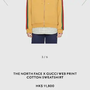 The North Face x Gucci zip up väldigt bra skick för stor för mig därför säljs storlek XL 