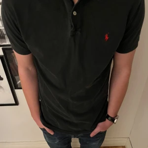 Ralph lauren piké  - Säljer en stilig piké från Ralph lauren. Den är en size small och sitter bra på modellen som är 172cm lång och väger 70kg. Tyvärr så har pikén några skador vid sidan. Cond 5/10