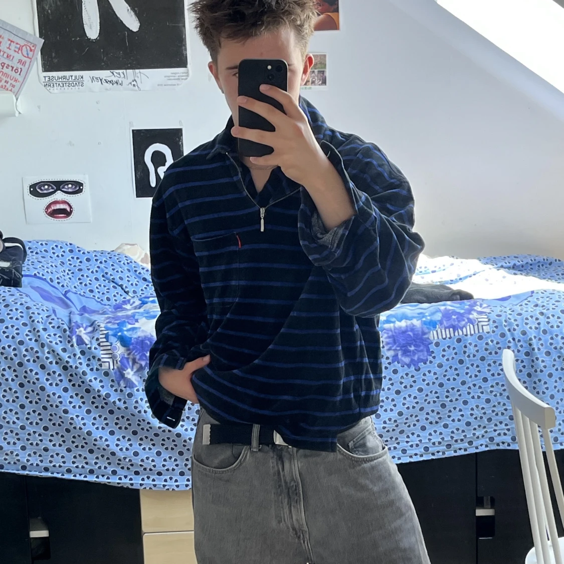 Randig oversized sweatshirt  - 90