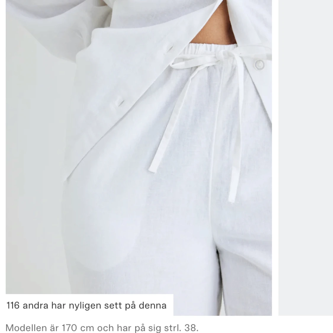 Vita raka Linnebyxor  - 91
