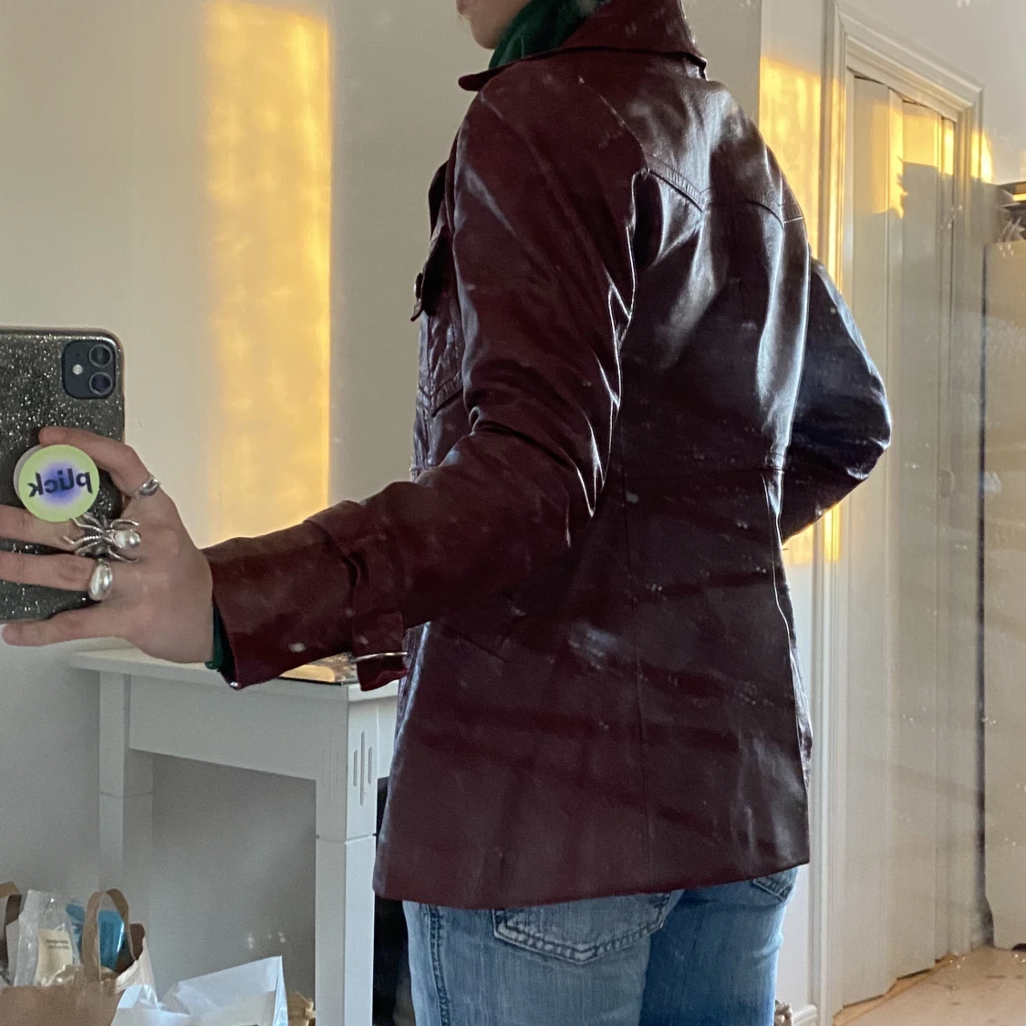 Röd skinnjacka - 91