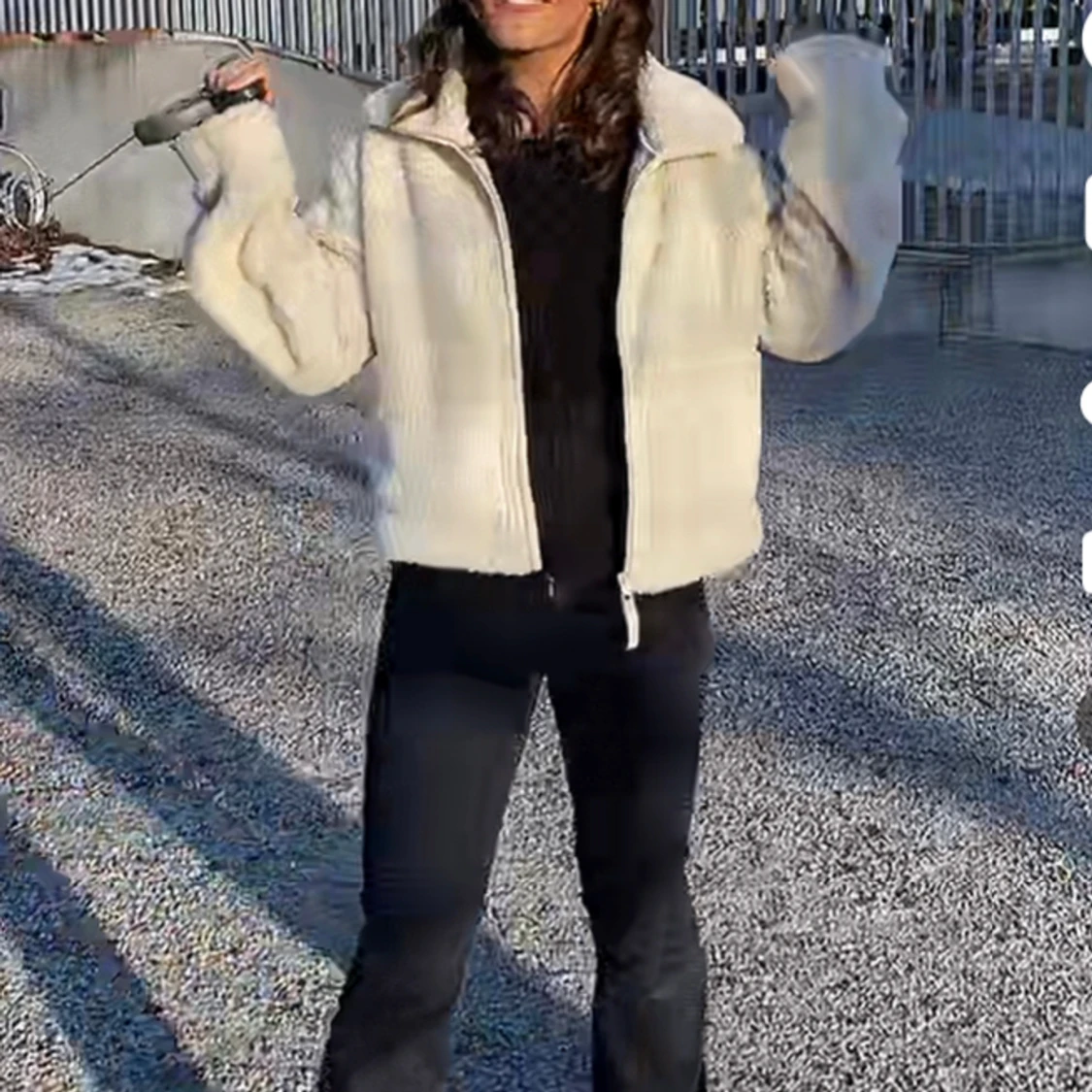 Vit teddy jacka  - 91