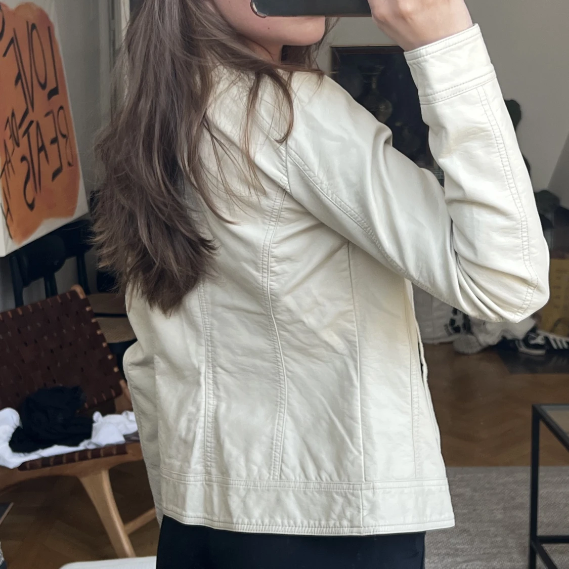 Ljus skinnjacka läderjacka  - 90