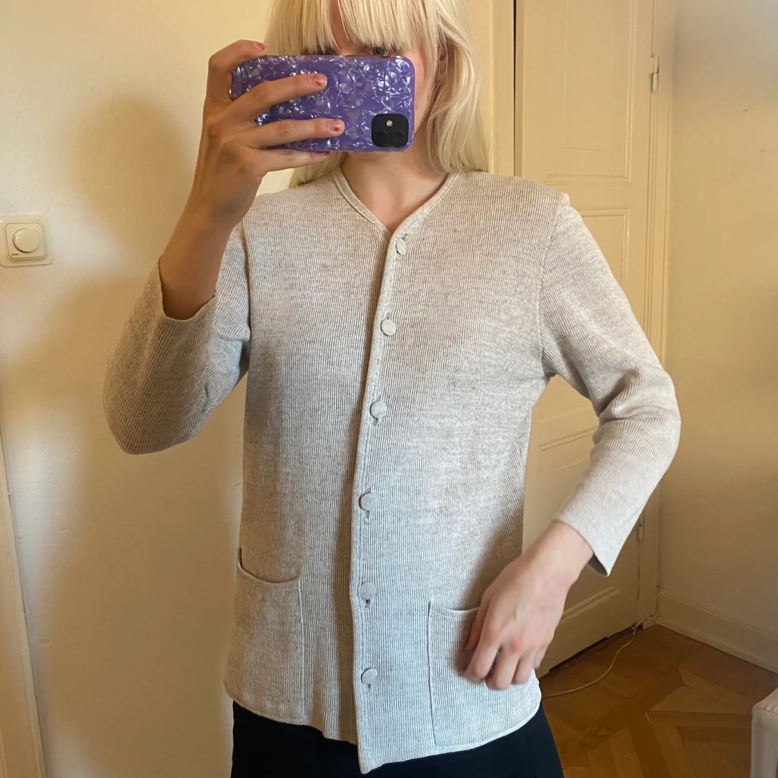 Stickad ullkofta - 90