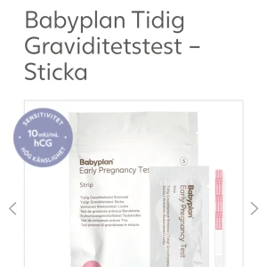 Babyplan testa tidigt graviditetstest - 99% säkra resultat. Jag har 3 pack kvar men i ena är det bara 10 kvar så den är billigare 85:- eller de oöppnade 115:- 