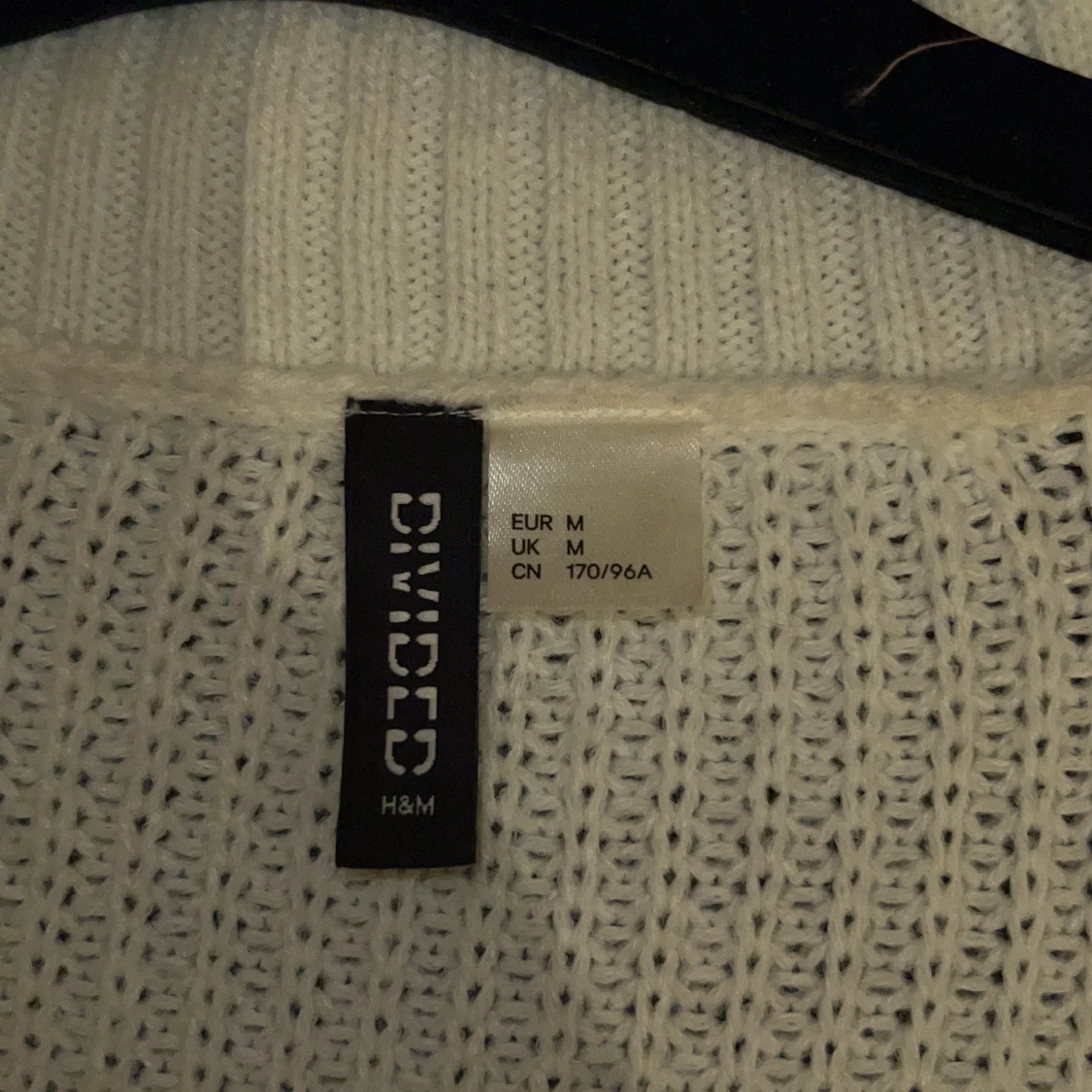 Vit stickad tröja - 90