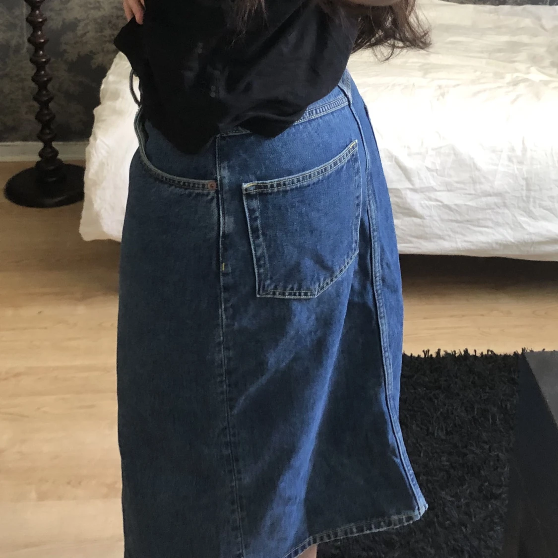 Lång jeans kjol - 90