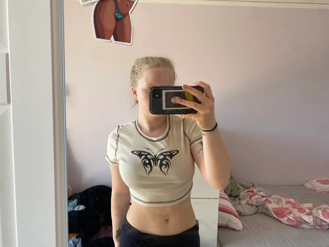 Cropp topp med fjärils tryck - 90