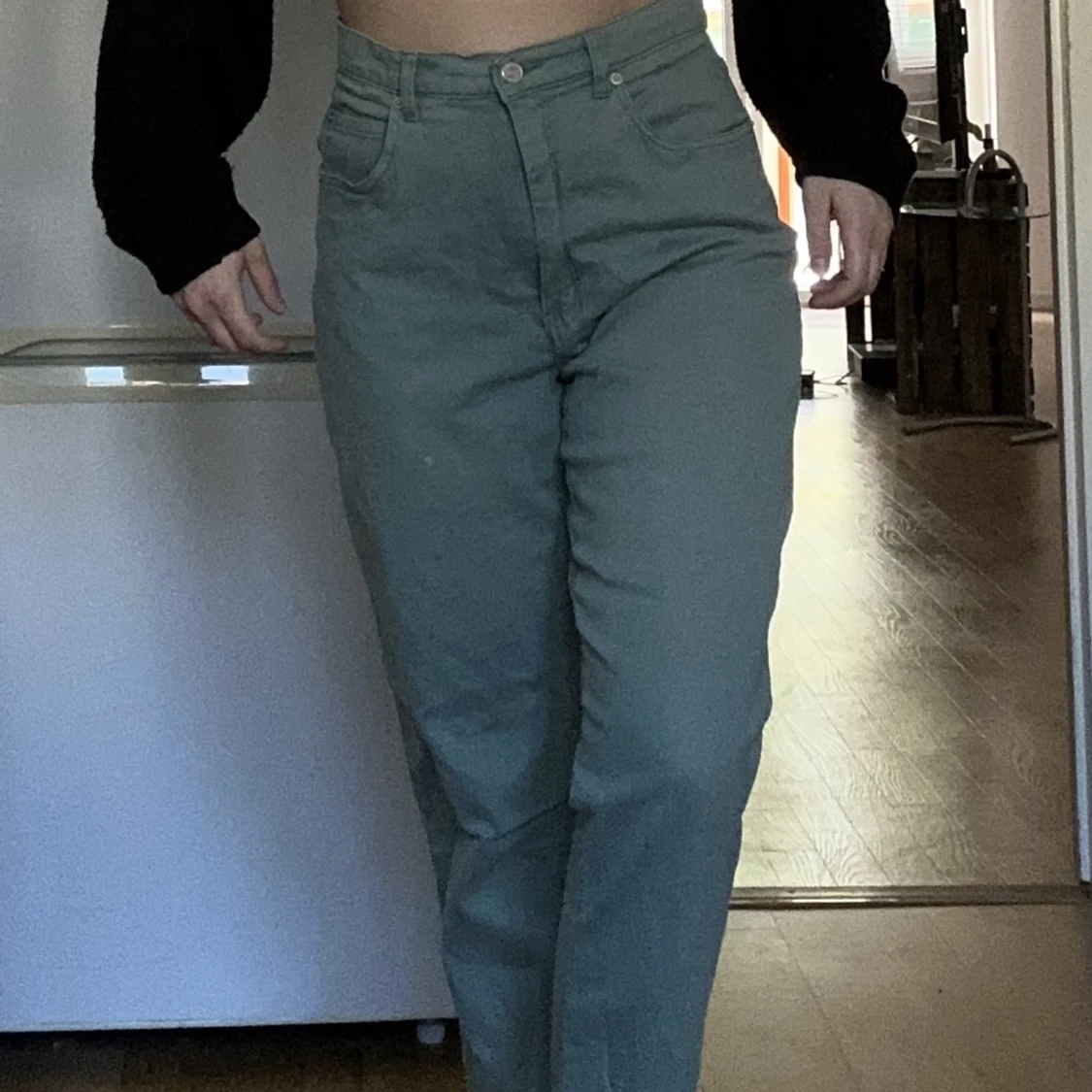 Militärgröna vida jeans - 91