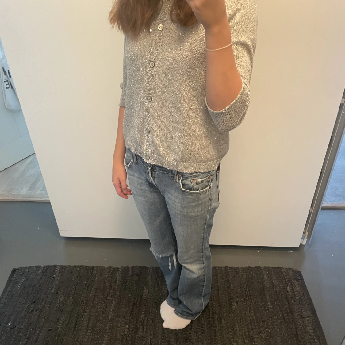 Trekvartsärmad kofta - 90