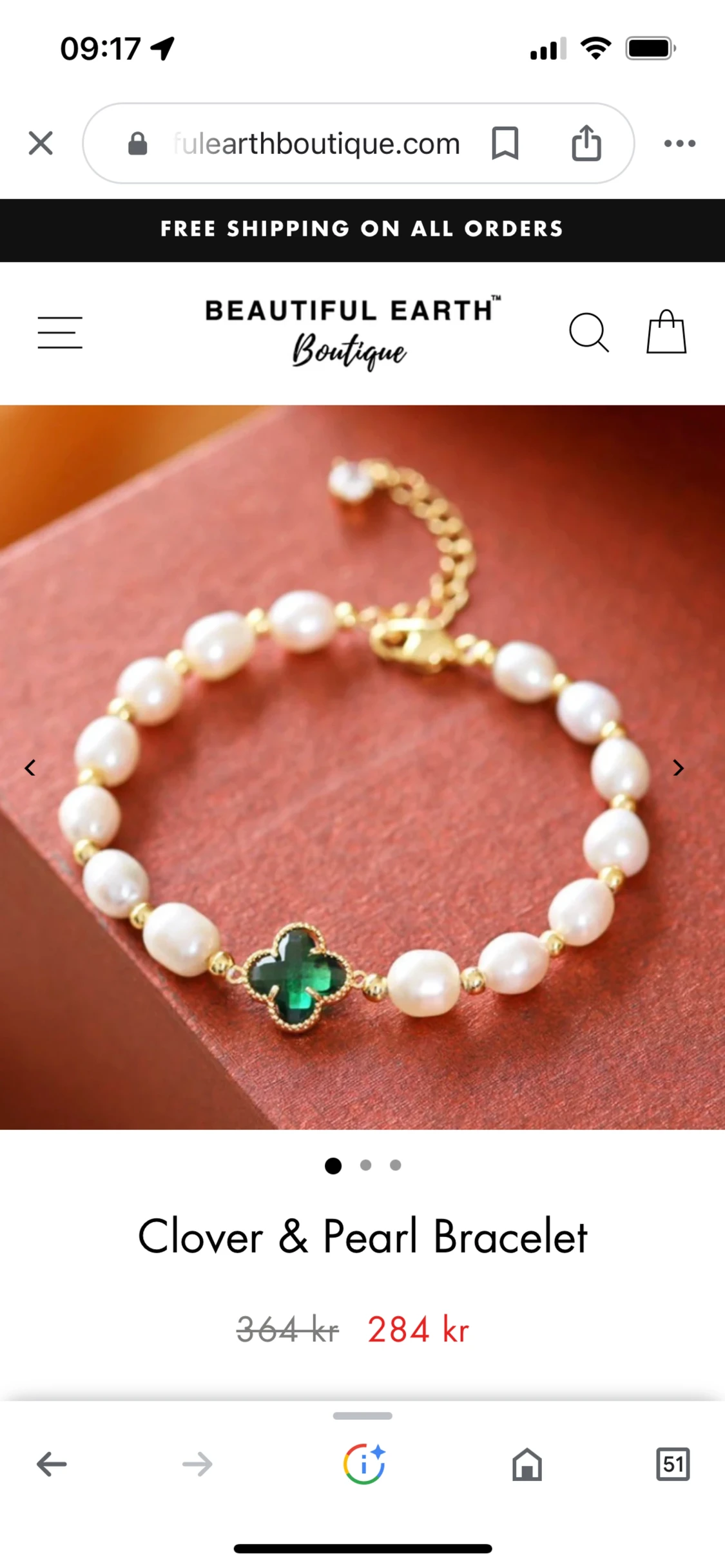 pearl clover armband