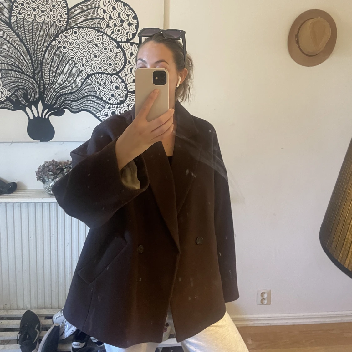 Brun kort kappa - 90