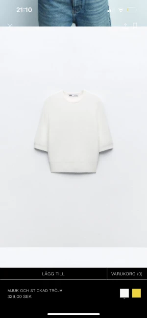 Stickad T-shirt zara  - Säljer min fina populära stickade tröja från zara! Helt oanvänd med prislappen kvar! Nypris 329, mitt pris 250