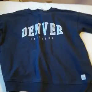 En tunnare hoodie från lager 157 där det står Denver på. Nästan aldrig använd. Blanding av svart och blå. 