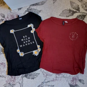 Thisrt i paketpris! - Säljer båda plaggen för 29kr och skickas i ett och samma paket!!🌻 Båda kommer från H&M. Storlekar: röd (S), svart (M). Däremot sitter båda plaggen likadant så skulle säga att de är samma i storleken!