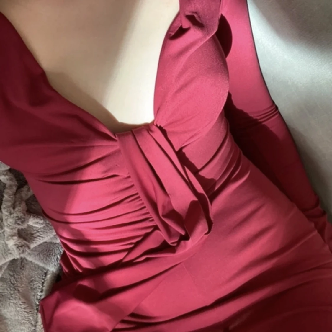 Vinröd klänning  - 90