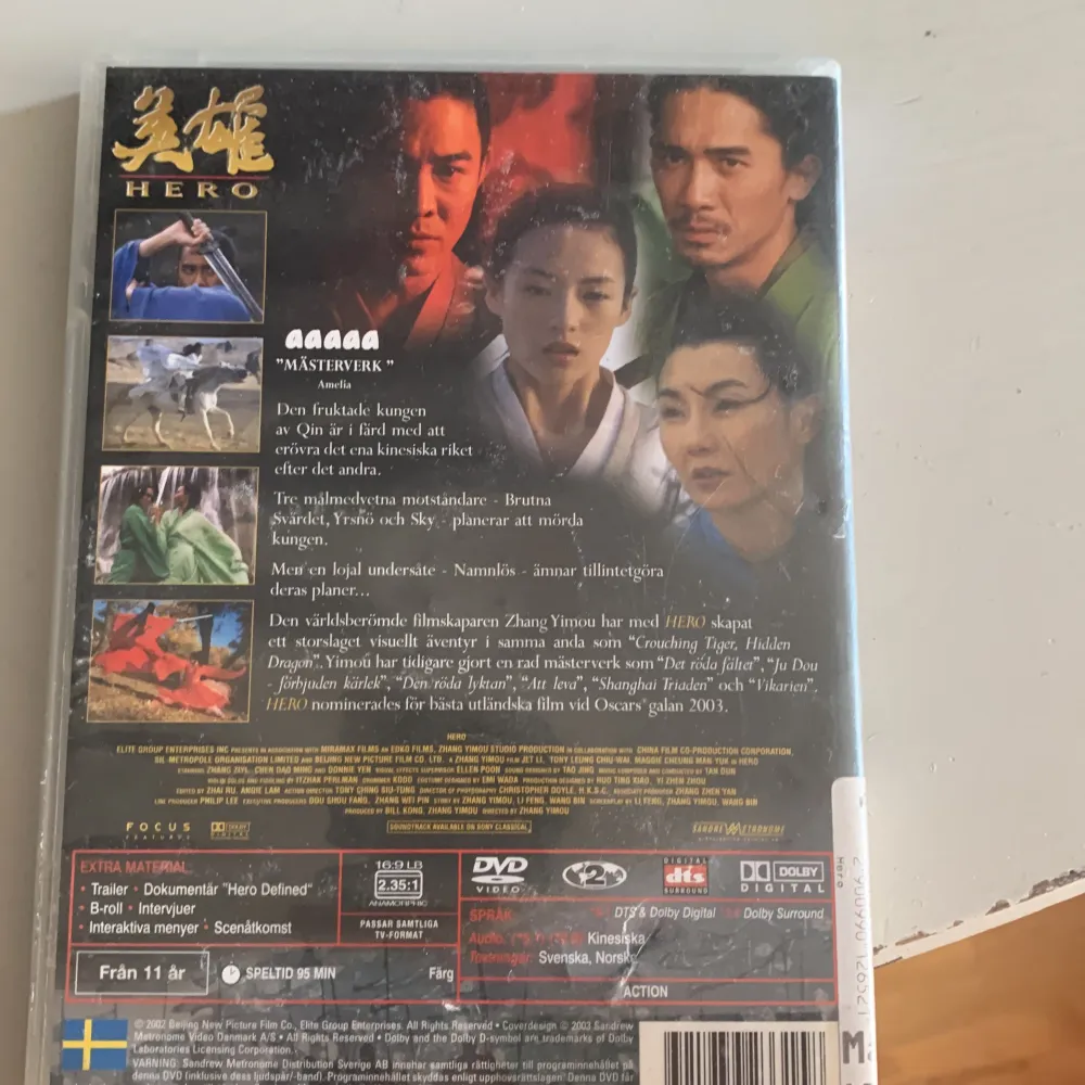 Världens bästa film Hero  Jet Li dvd . Skönhet.