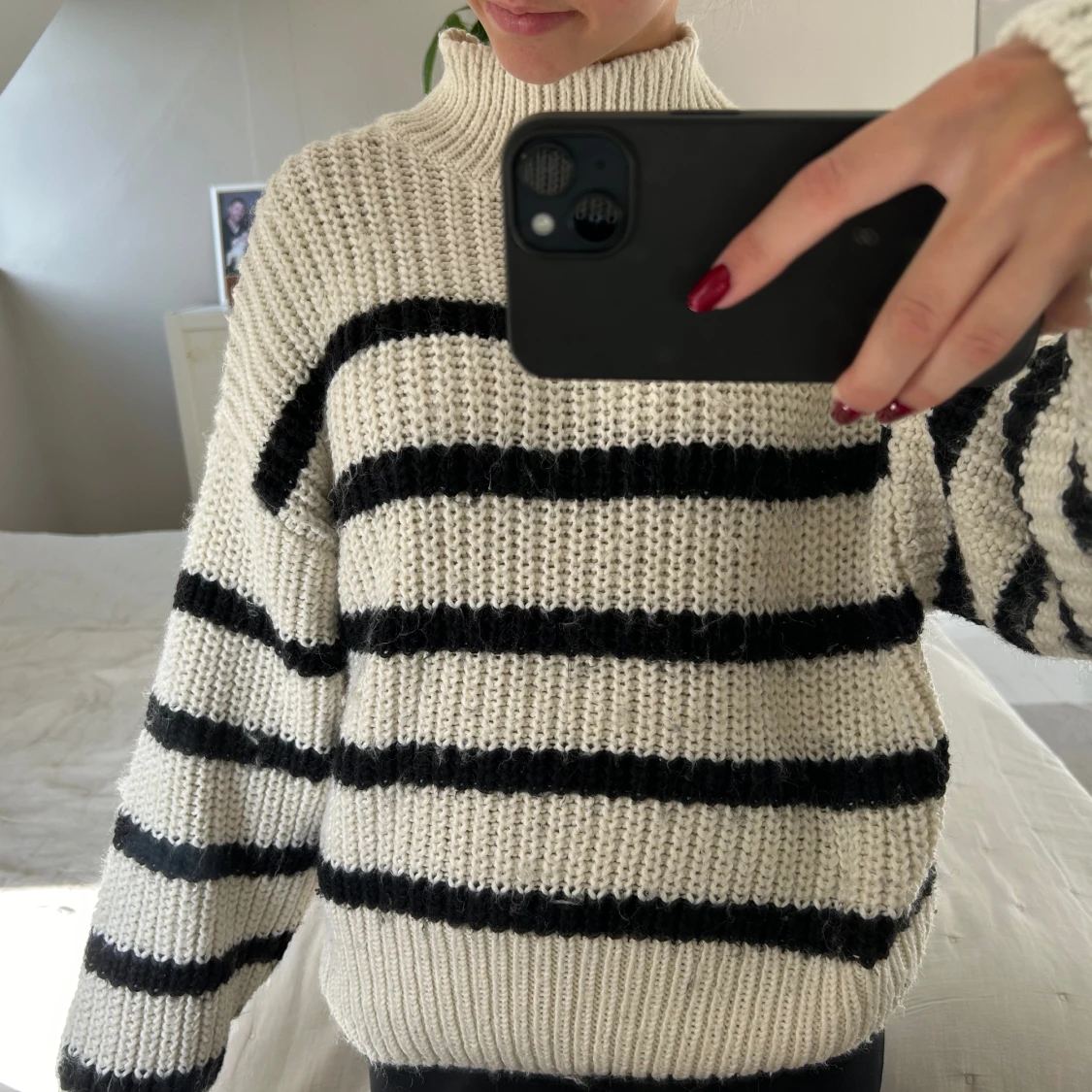 Stickad randig tröja✨ - 90