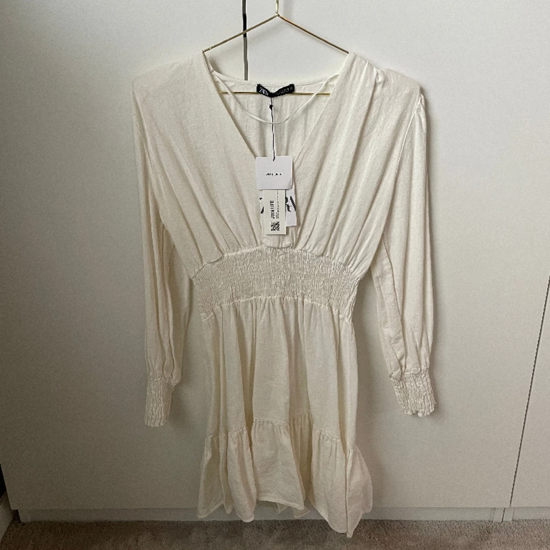 Vit linneklänning Zara - 90