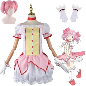 full madoka cosplay - interest check on madoka cosplay. comes with everything in the pic. originally bought from aliexpress for 800 ish kr. wig is styled🙏 dm for more pictures and information. 