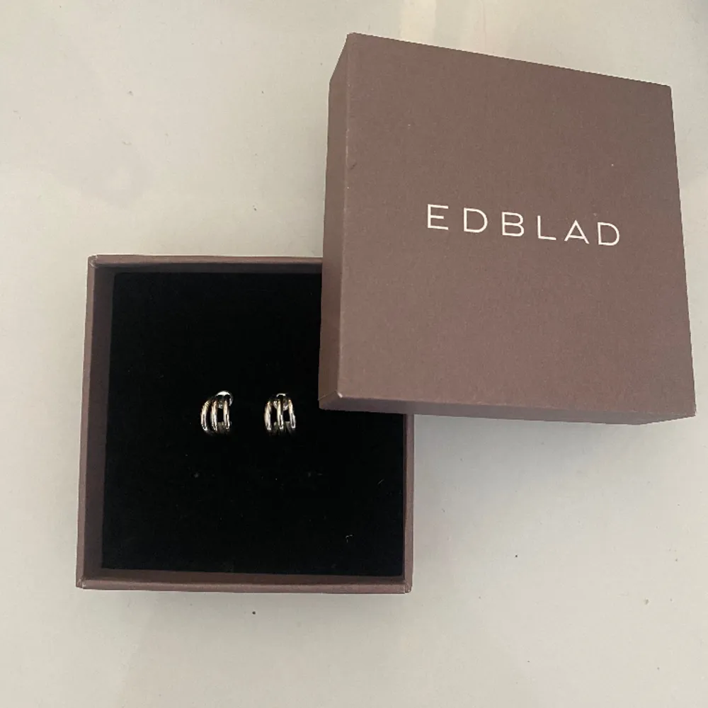 Små örhängen i silver från Edblad. Aldrig använda. Accessoarer.