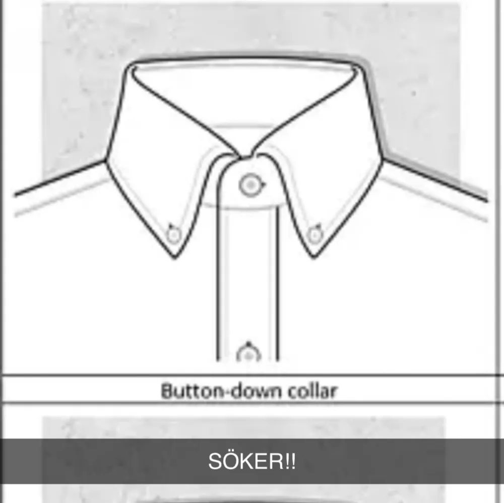 Hej, jag letar efter en ljusblå skjorta med en button-down krage, liknande den på bilden. Jag vill att kragen ska hålla sig på plats och inte åka ner, vilket jag har märkt att vissa av mina Ralph Lauren-skjortor gör. Jag söker storlek L/M . Skjortor.
