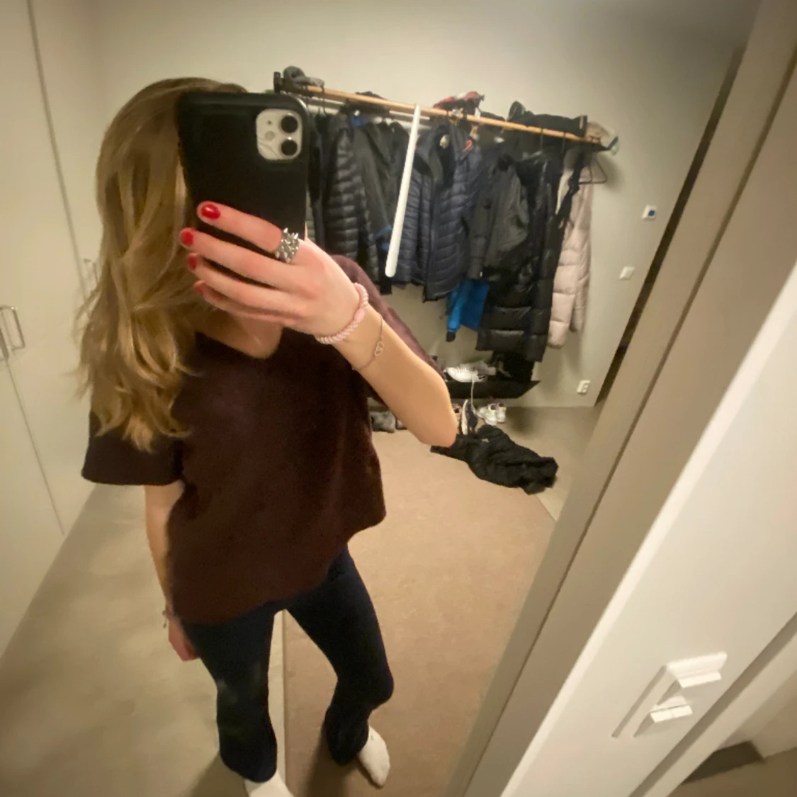 vinröd Trekvartsärmad 