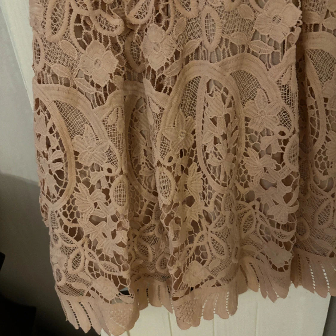 Vackert broderier spets klänning puder rosa ny! - 91