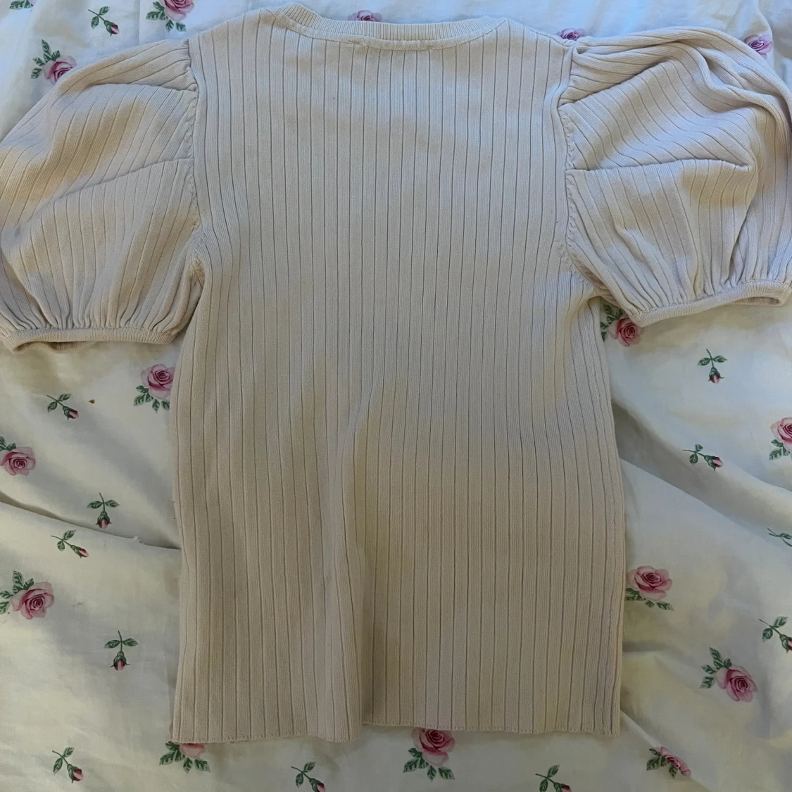 Ribbstickad topp  - 90