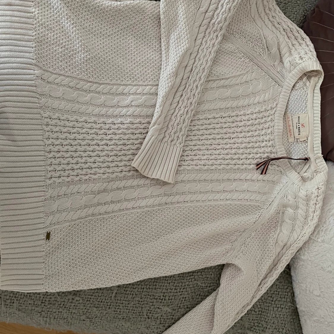 vit stickad tröja  - 91