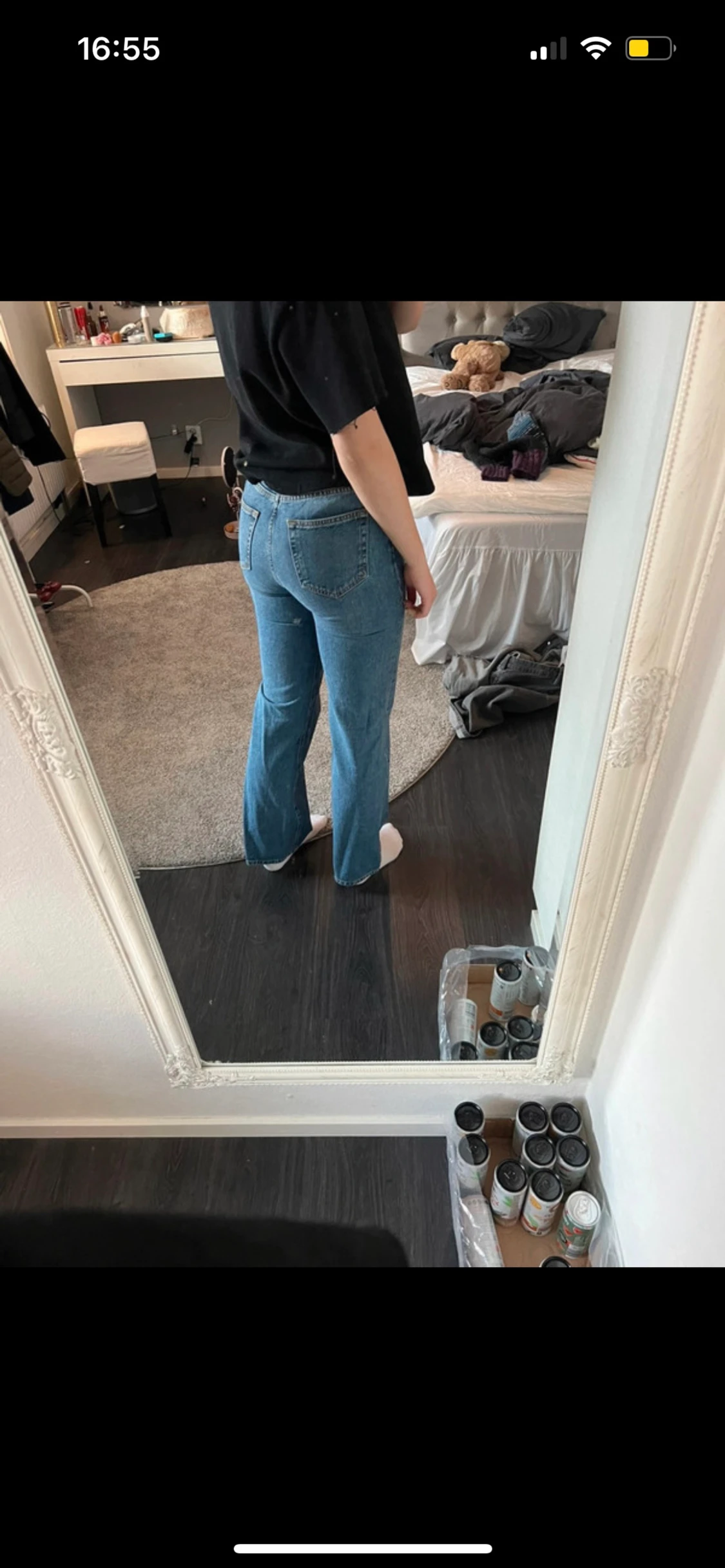 Raka mörkblå jeans - 90