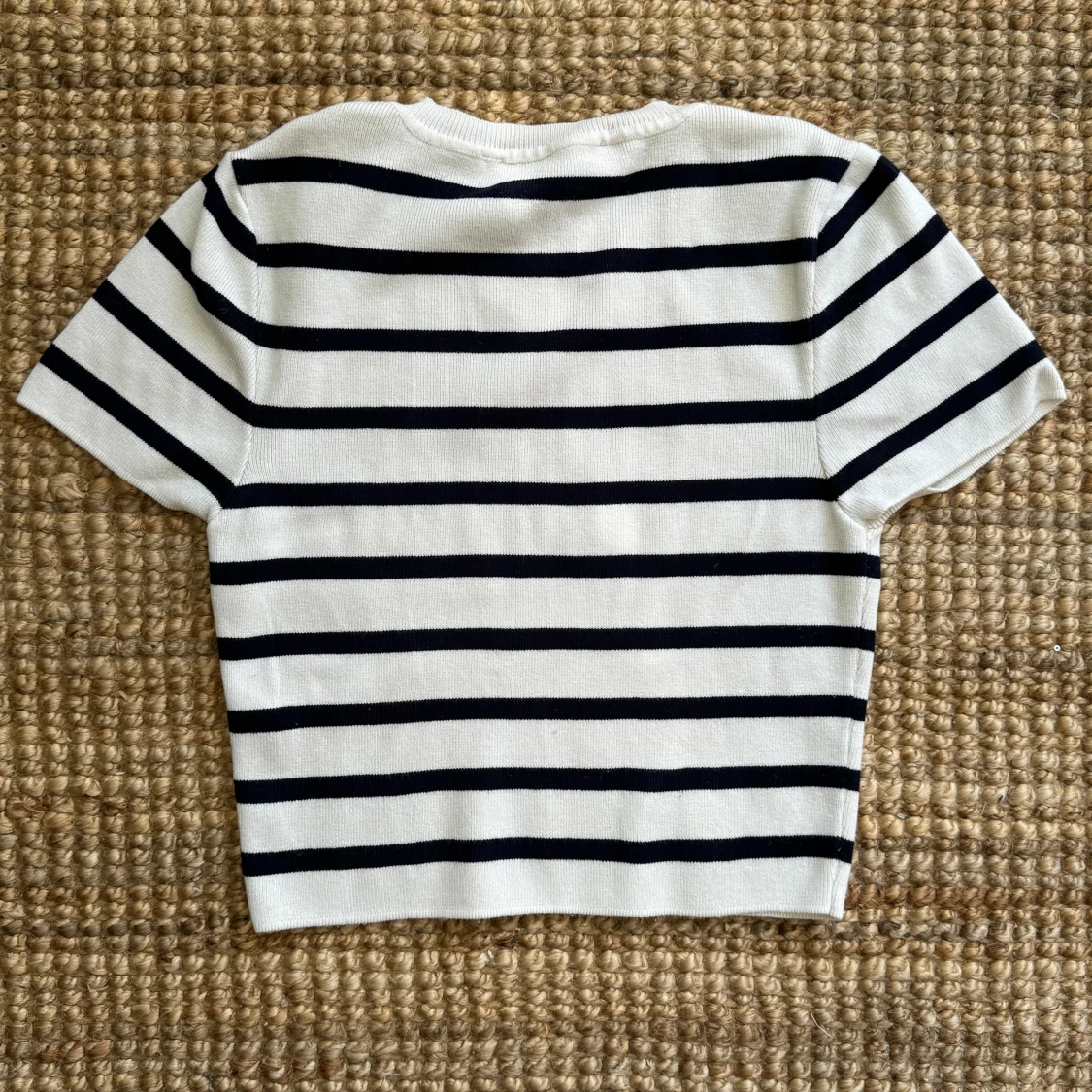 Zara Randig Croppad Knit T-Shirt - 90