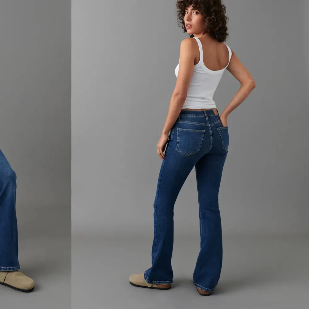 Säljer ett par hyfsat nya mörkblåa jeans från Gina pga för korta. Nypris 499, använda max 5 ggr. Storlek 36. Jeans & Byxor.