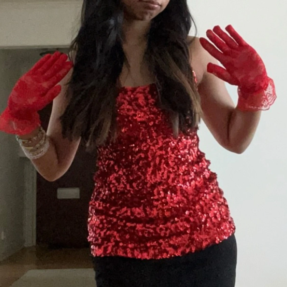 Röda lace gloves - 91