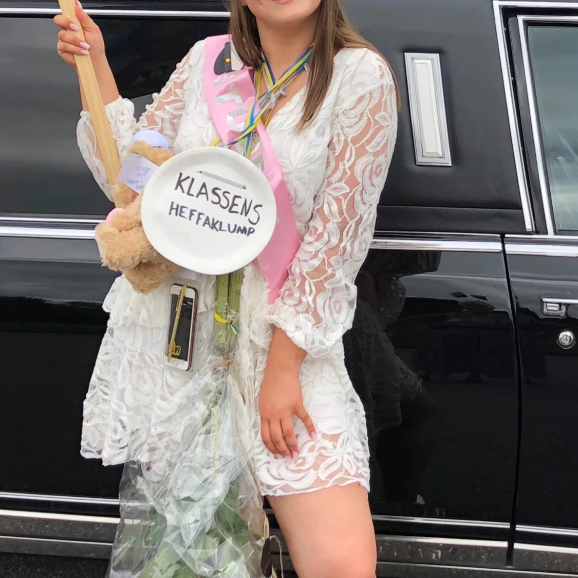 Vit spetsklänning - 92