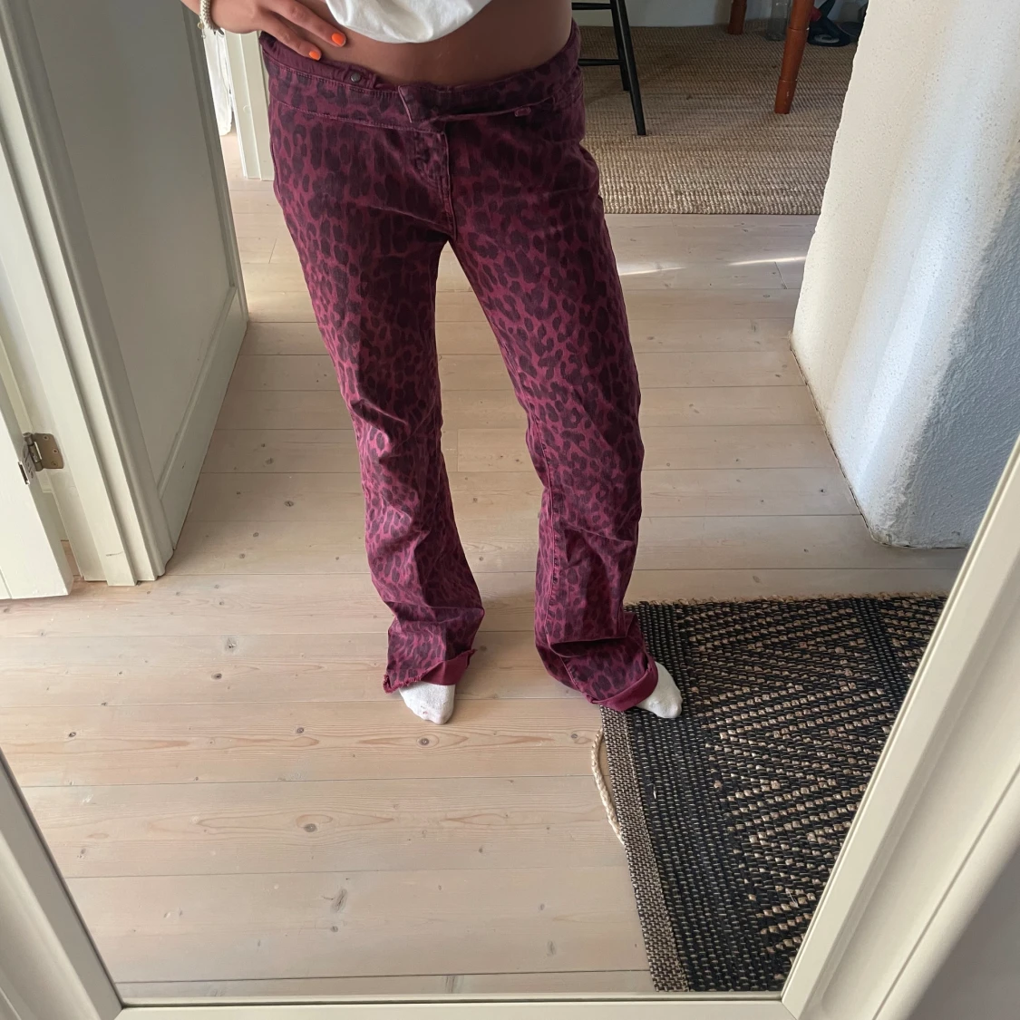 Röda leopard jeans - 91