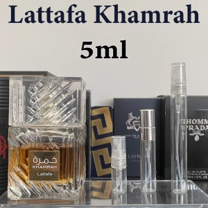 Lattafa Khamrah - Säljer 5ml av Lattafa Khamrah  69kr Kontakta mig gärna om du är intresserad Kontakta mig även om du vill köpa fler än 1 dekant så löser vi det✅