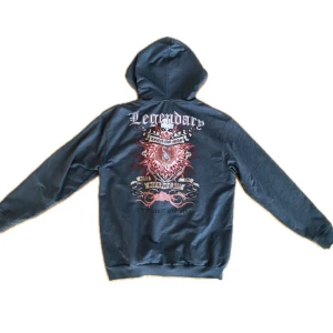 Hoodie med print - Hoodie med Scorpion på framsidan och eld, dödskalle, text och Scorpion på baksidan. Inga fel