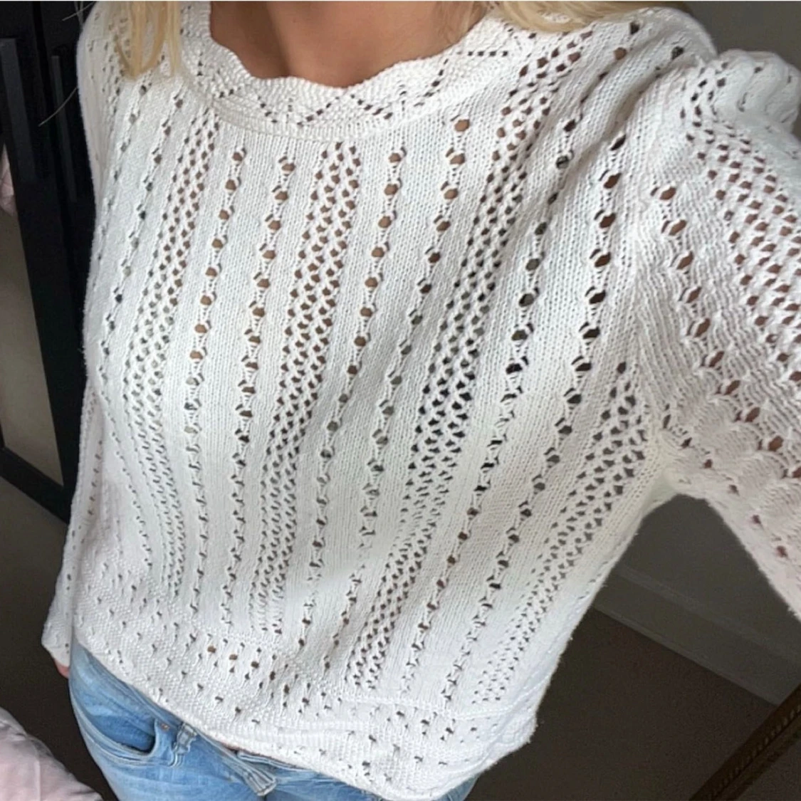 Vit stickad tröja - 91