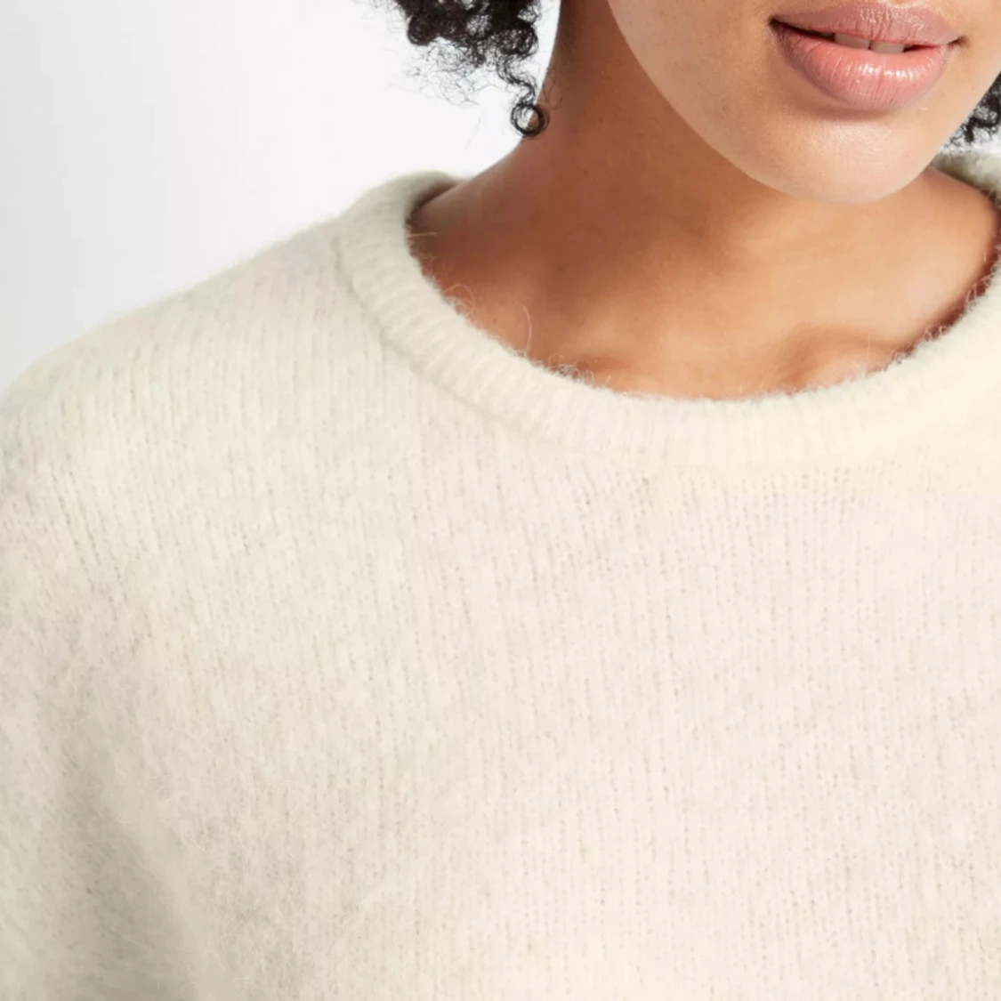 Stickad top alpacka/ull