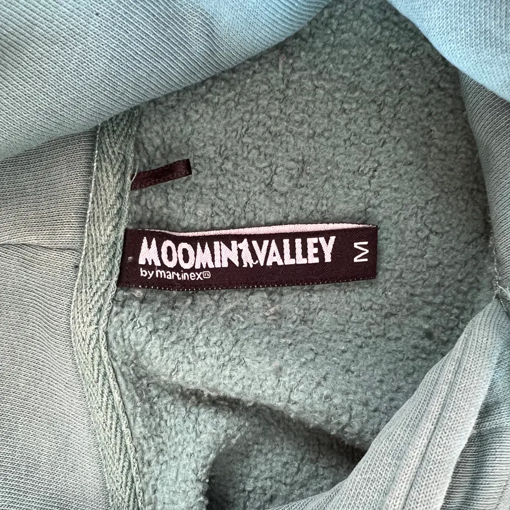 Grön/turkos hoodie från moominvalley med mumin-motiv. Liten i storleken🥹. Hoodies.