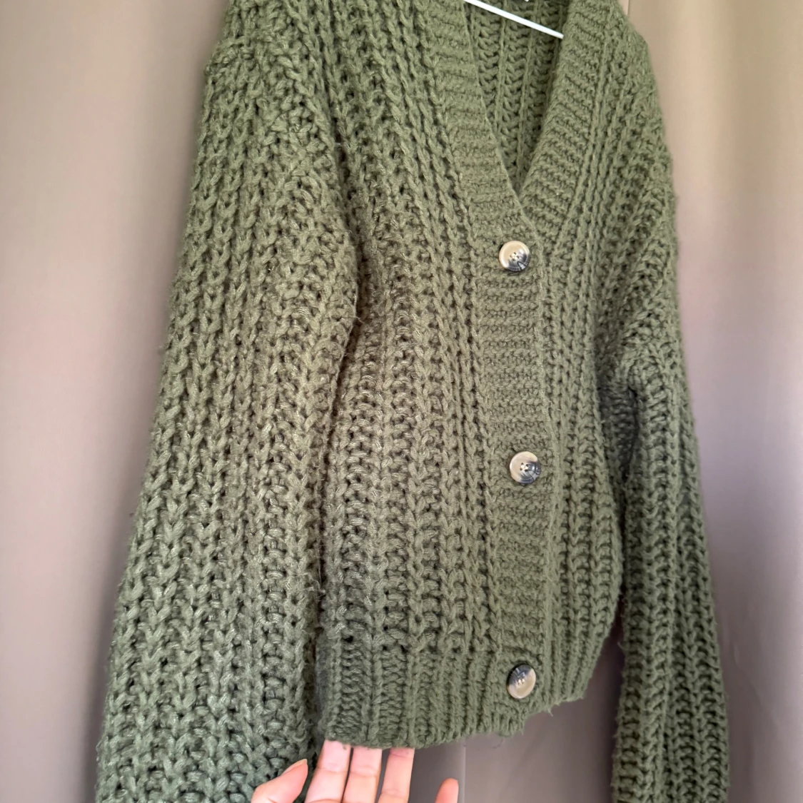 Grön stickad kofta Noisy may xs - 90