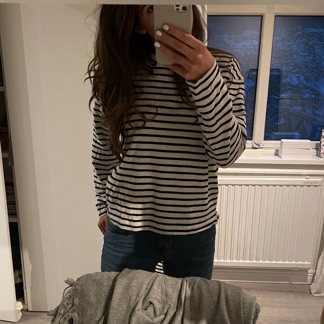 Finstickad randig tröja