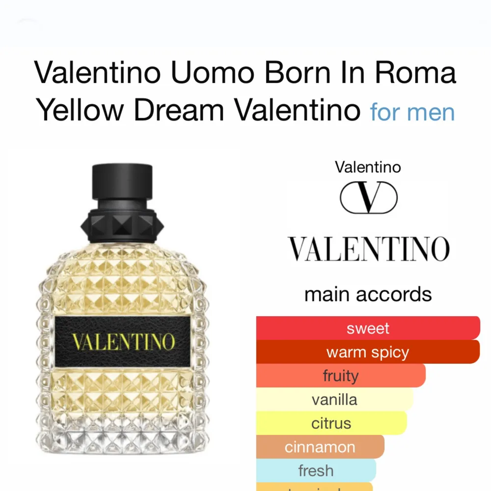 Born in Roma Yellow Dream målar upp en doftande bild av Rom, för män är det en orientaliskt fräsch doft uppbyggd runt en exotisk friskhet med ett sensuellt ackord av pepparkaka. Exceptionell för sommaren utan tvekan.. Accessoarer.