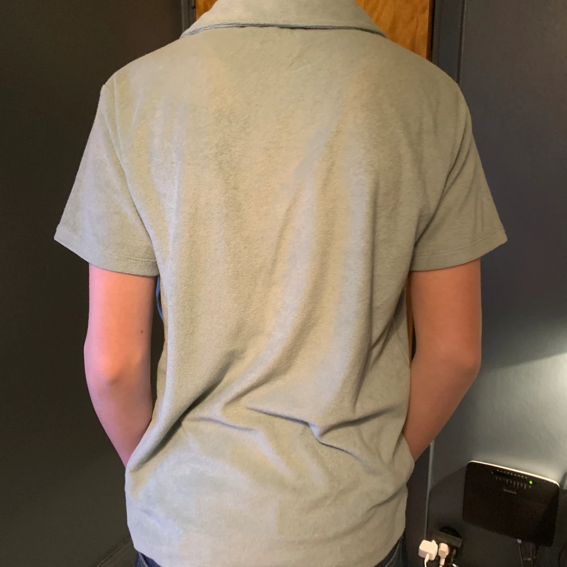 Frotté t-shirt med krage - 91