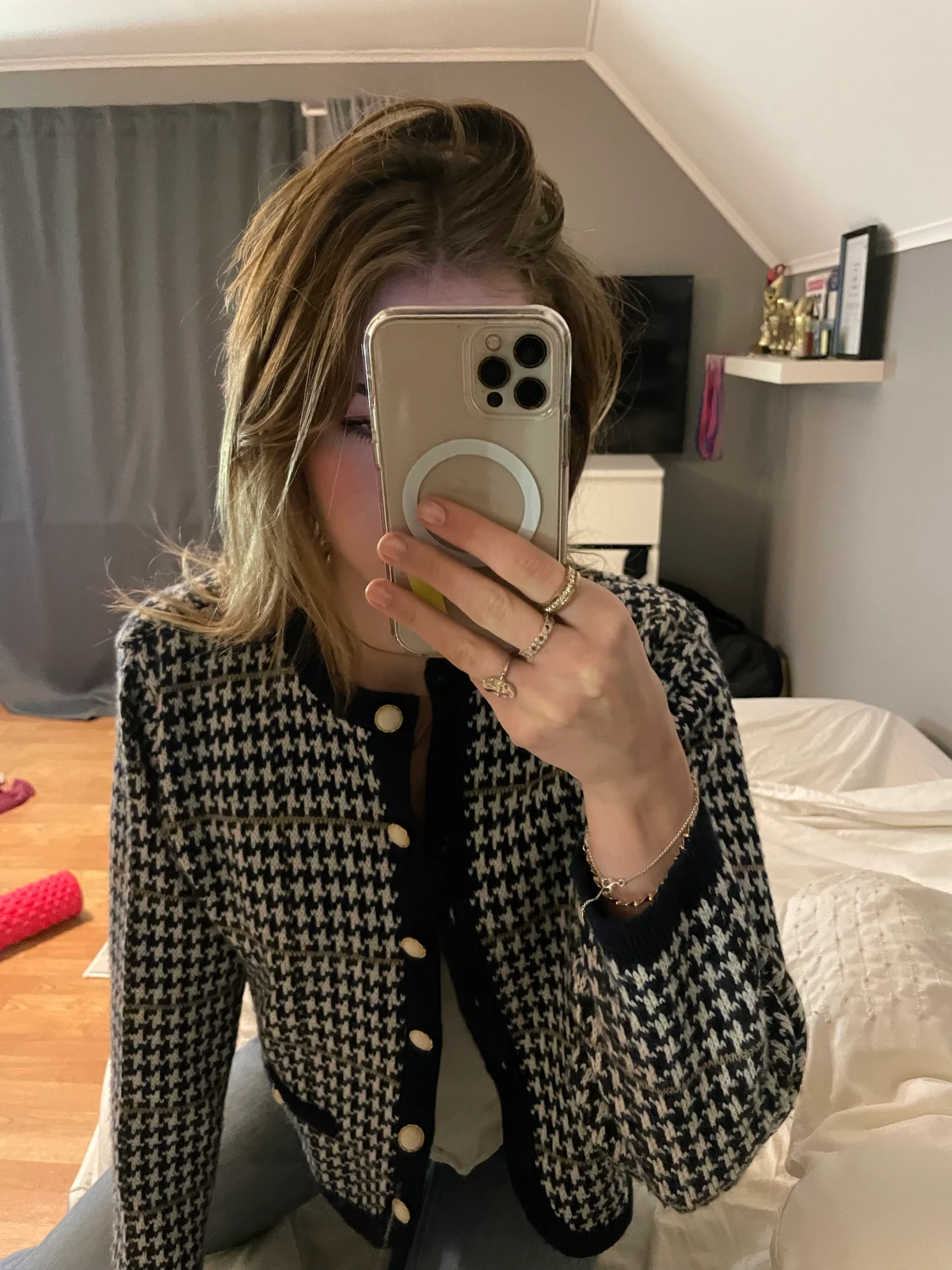 Rutig Kofta med knappar